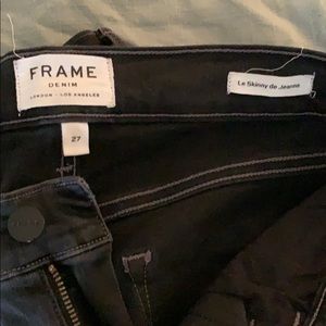 Frame denim black/ smoke colored jeans.